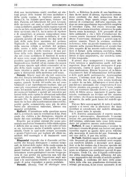 Supplemento al policlinico periodico di medicina, chirurgia ed igiene