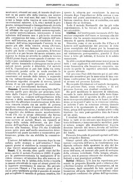 Supplemento al policlinico periodico di medicina, chirurgia ed igiene