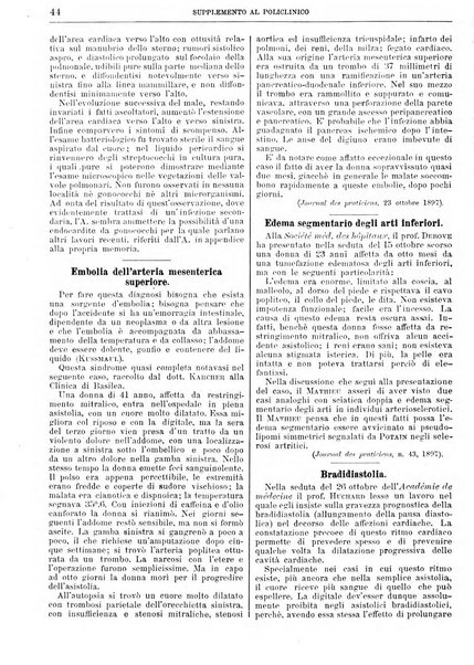 Supplemento al policlinico periodico di medicina, chirurgia ed igiene