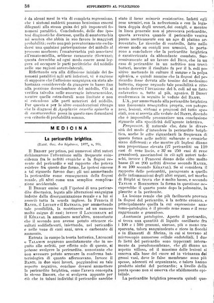 Supplemento al policlinico periodico di medicina, chirurgia ed igiene