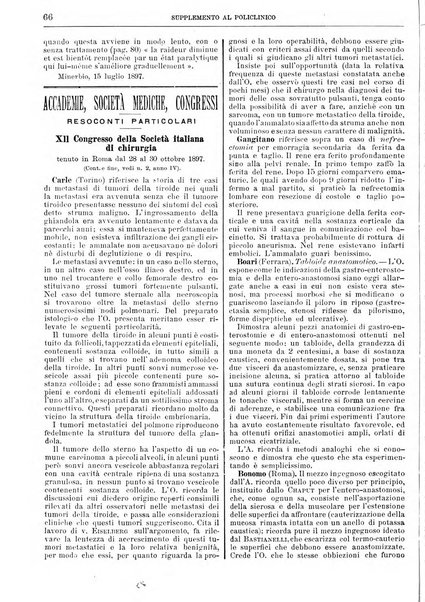 Supplemento al policlinico periodico di medicina, chirurgia ed igiene