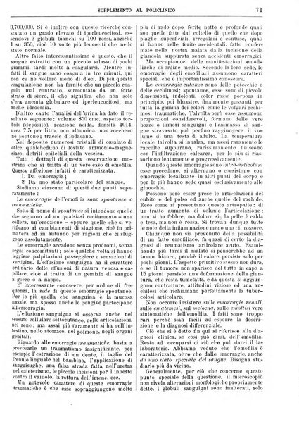 Supplemento al policlinico periodico di medicina, chirurgia ed igiene