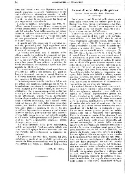 Supplemento al policlinico periodico di medicina, chirurgia ed igiene