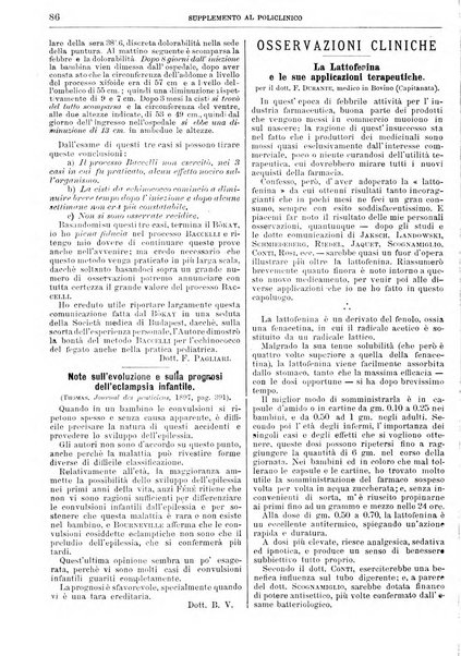 Supplemento al policlinico periodico di medicina, chirurgia ed igiene