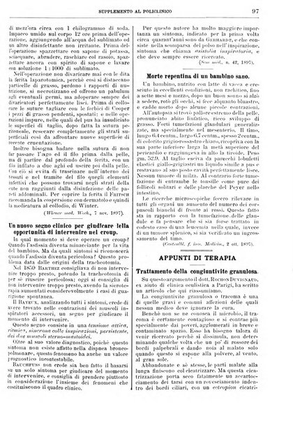 Supplemento al policlinico periodico di medicina, chirurgia ed igiene