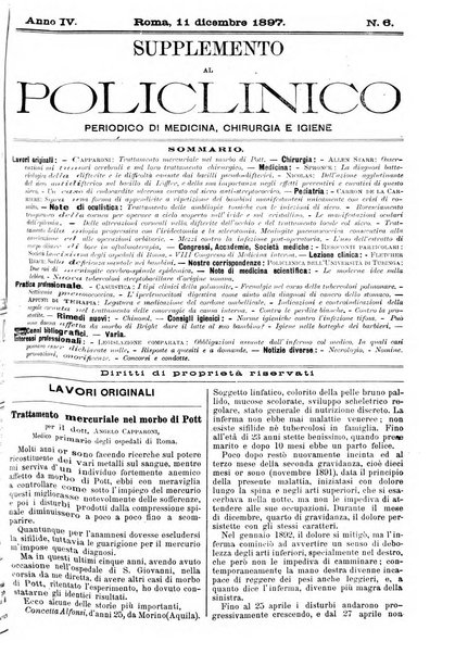 Supplemento al policlinico periodico di medicina, chirurgia ed igiene