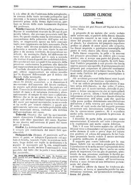 Supplemento al policlinico periodico di medicina, chirurgia ed igiene