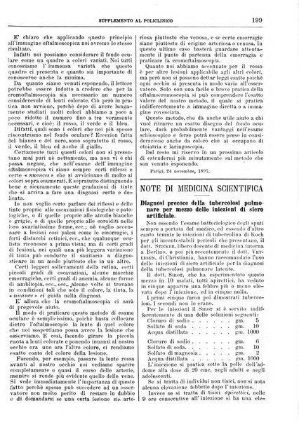 Supplemento al policlinico periodico di medicina, chirurgia ed igiene