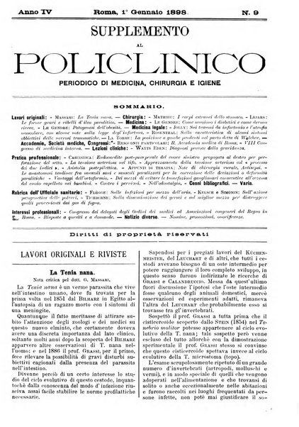 Supplemento al policlinico periodico di medicina, chirurgia ed igiene