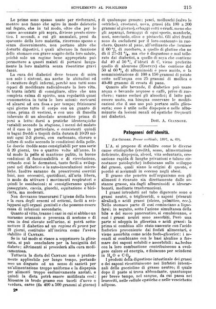 Supplemento al policlinico periodico di medicina, chirurgia ed igiene