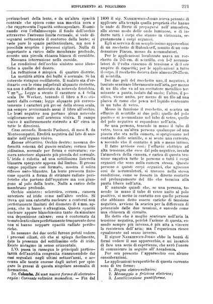 Supplemento al policlinico periodico di medicina, chirurgia ed igiene