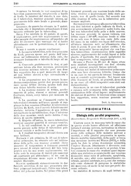 Supplemento al policlinico periodico di medicina, chirurgia ed igiene