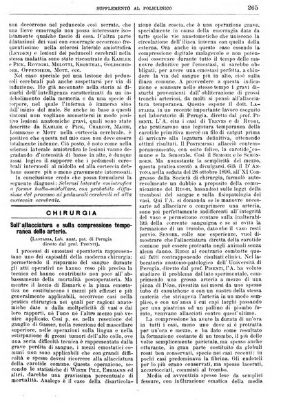 Supplemento al policlinico periodico di medicina, chirurgia ed igiene