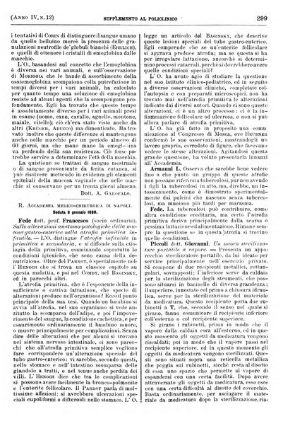 Supplemento al policlinico periodico di medicina, chirurgia ed igiene