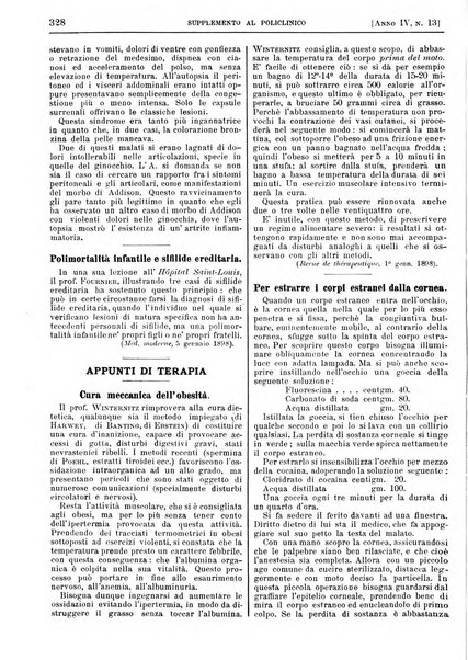 Supplemento al policlinico periodico di medicina, chirurgia ed igiene