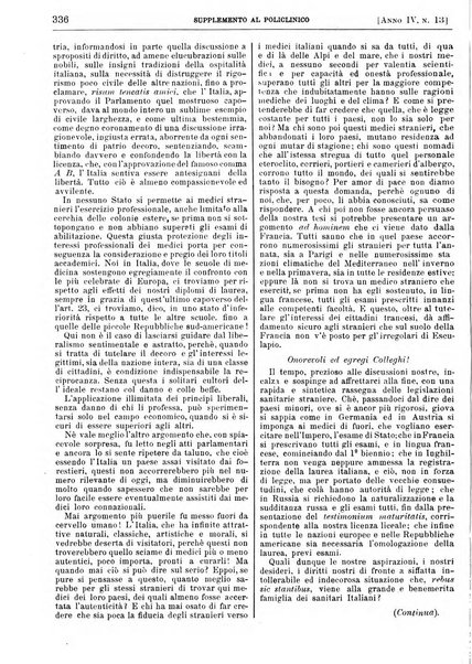 Supplemento al policlinico periodico di medicina, chirurgia ed igiene