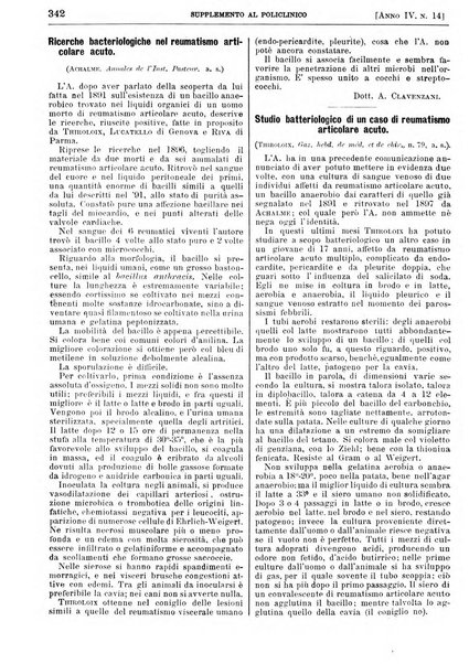 Supplemento al policlinico periodico di medicina, chirurgia ed igiene