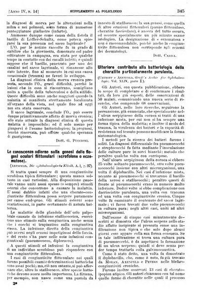 Supplemento al policlinico periodico di medicina, chirurgia ed igiene