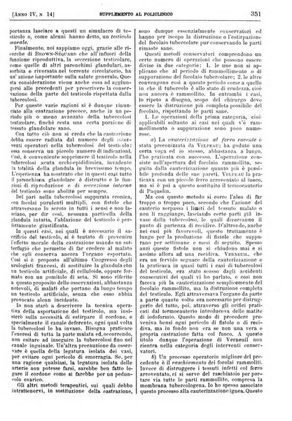 Supplemento al policlinico periodico di medicina, chirurgia ed igiene