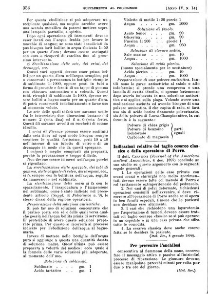 Supplemento al policlinico periodico di medicina, chirurgia ed igiene