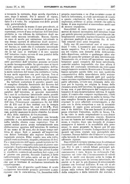 Supplemento al policlinico periodico di medicina, chirurgia ed igiene