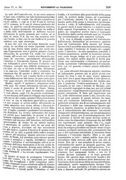 Supplemento al policlinico periodico di medicina, chirurgia ed igiene