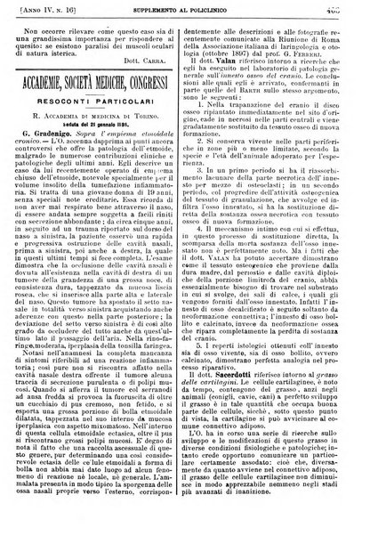 Supplemento al policlinico periodico di medicina, chirurgia ed igiene