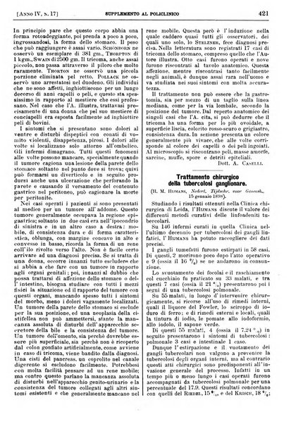 Supplemento al policlinico periodico di medicina, chirurgia ed igiene