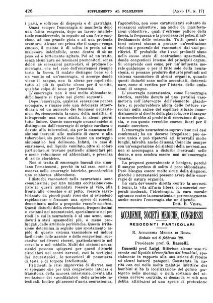 Supplemento al policlinico periodico di medicina, chirurgia ed igiene