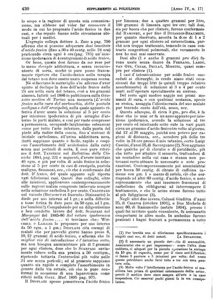 Supplemento al policlinico periodico di medicina, chirurgia ed igiene