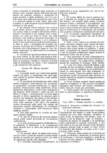 Supplemento al policlinico periodico di medicina, chirurgia ed igiene