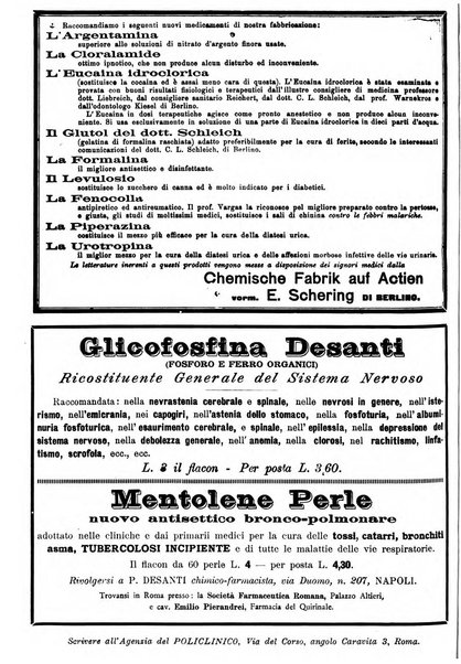 Supplemento al policlinico periodico di medicina, chirurgia ed igiene