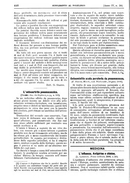 Supplemento al policlinico periodico di medicina, chirurgia ed igiene