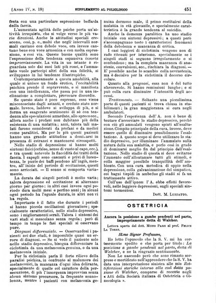 Supplemento al policlinico periodico di medicina, chirurgia ed igiene