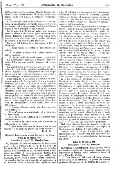 Supplemento al policlinico periodico di medicina, chirurgia ed igiene