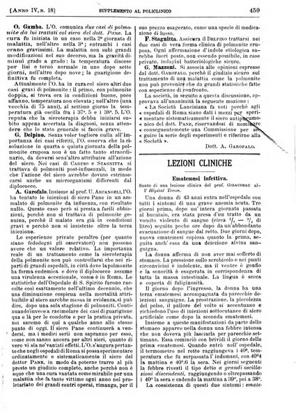 Supplemento al policlinico periodico di medicina, chirurgia ed igiene