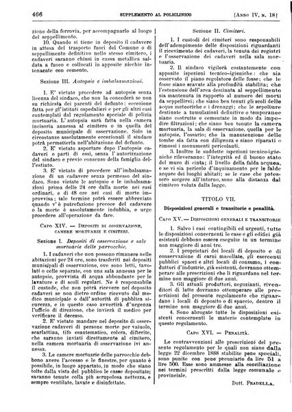 Supplemento al policlinico periodico di medicina, chirurgia ed igiene