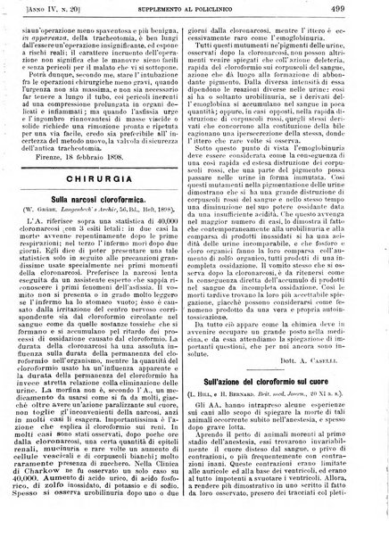 Supplemento al policlinico periodico di medicina, chirurgia ed igiene