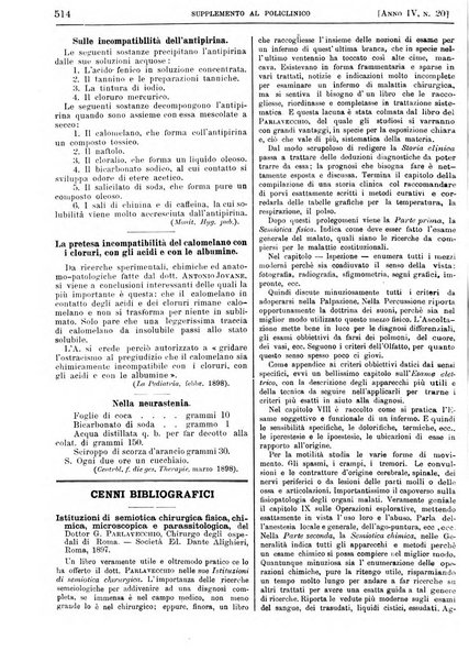 Supplemento al policlinico periodico di medicina, chirurgia ed igiene