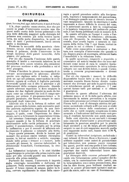 Supplemento al policlinico periodico di medicina, chirurgia ed igiene