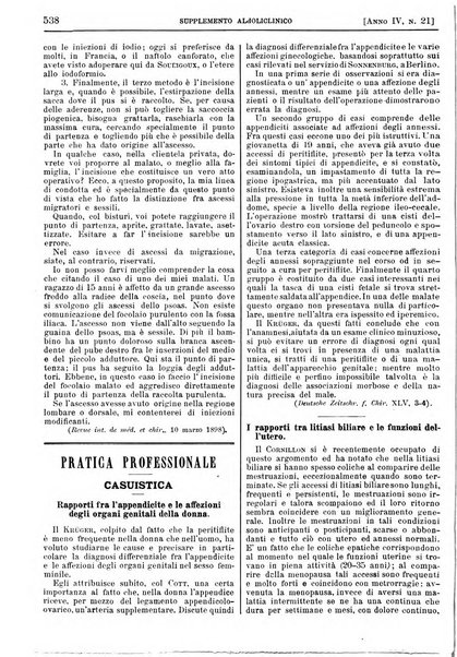 Supplemento al policlinico periodico di medicina, chirurgia ed igiene