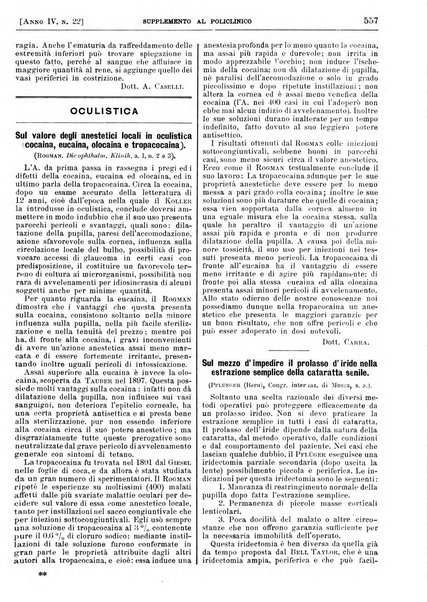 Supplemento al policlinico periodico di medicina, chirurgia ed igiene