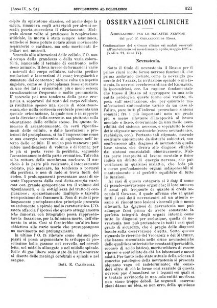 Supplemento al policlinico periodico di medicina, chirurgia ed igiene