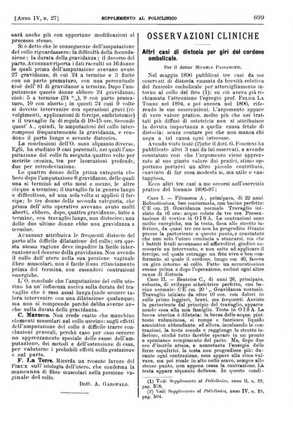 Supplemento al policlinico periodico di medicina, chirurgia ed igiene