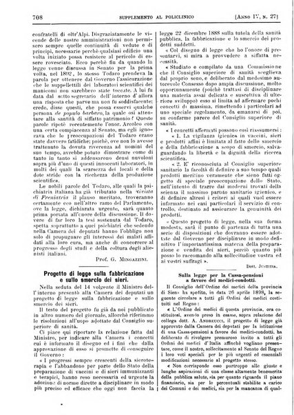 Supplemento al policlinico periodico di medicina, chirurgia ed igiene