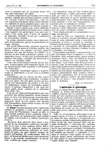 Supplemento al policlinico periodico di medicina, chirurgia ed igiene