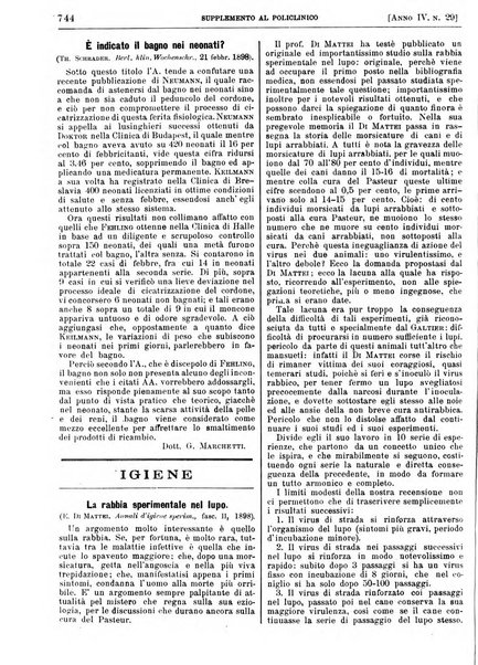 Supplemento al policlinico periodico di medicina, chirurgia ed igiene