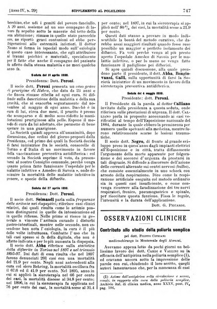 Supplemento al policlinico periodico di medicina, chirurgia ed igiene