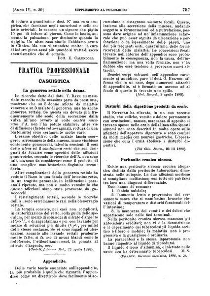 Supplemento al policlinico periodico di medicina, chirurgia ed igiene