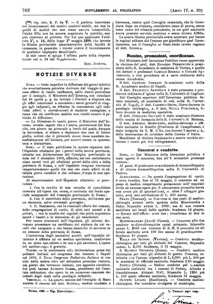 Supplemento al policlinico periodico di medicina, chirurgia ed igiene